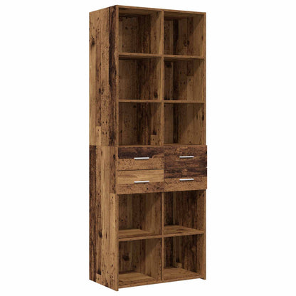 vidaXL Storage Cabinet with Shelves Old Wood 70 x 42.5 x 225 cm