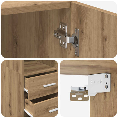 vidaXL Storage Cabinet with Shelves Artisan Oak 70 x 42.5 x 225 cm