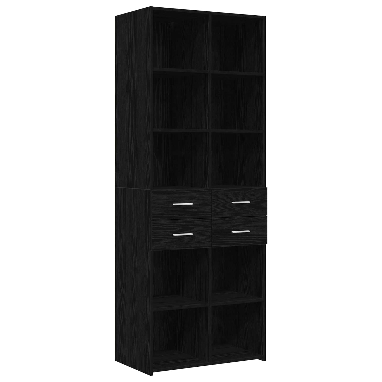 vidaXL Storage Cabinet with Shelves Black Oak 70 x 42.5 x 225 cm