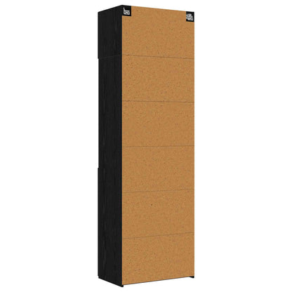 vidaXL Storage Cabinet with Shelves Black Oak 70 x 42.5 x 225 cm