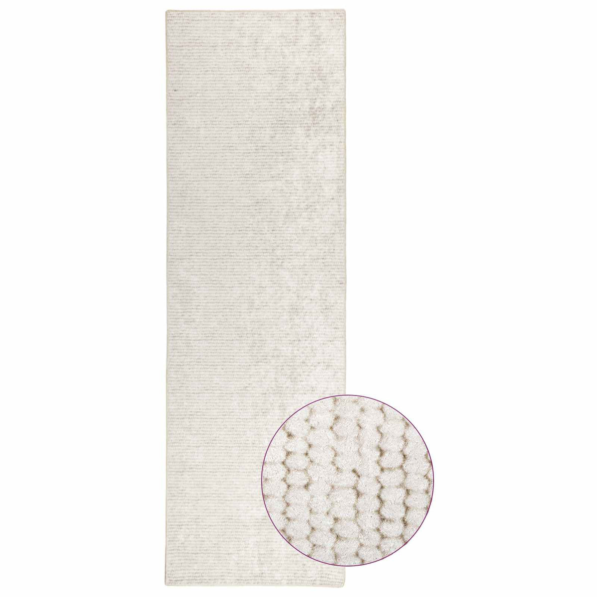 vidaXL Rug Cream 50 x 400 cm 100% Polyester 3 mm Washable