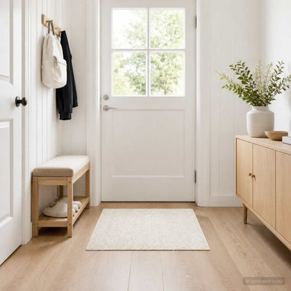 vidaXL Rug Cream 100 x 100 cm 100% Polyester 3 mm Washable