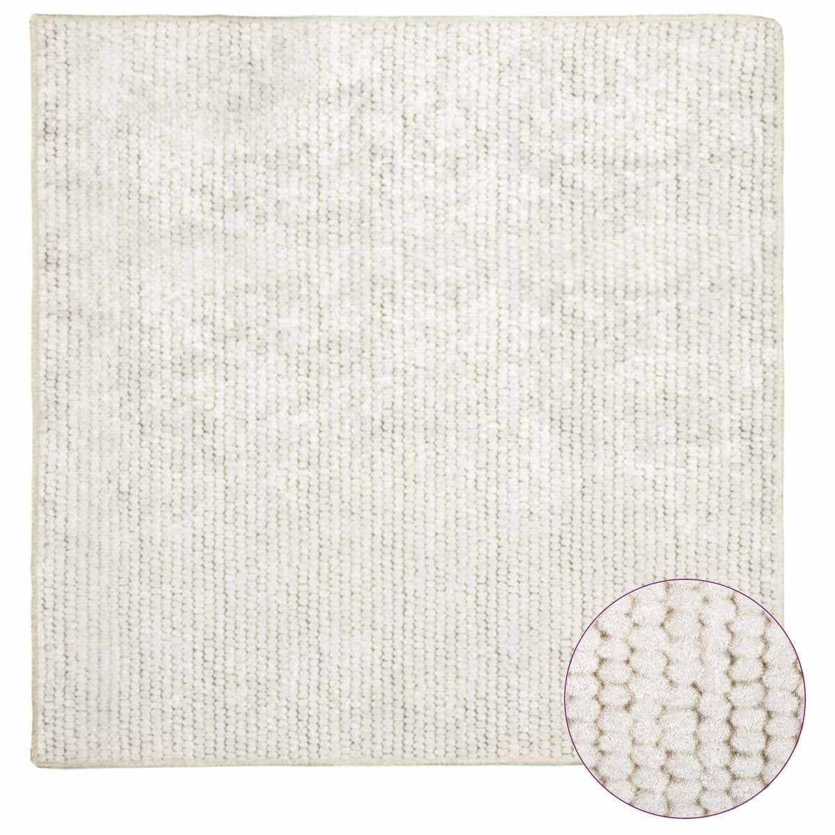 vidaXL Rug Cream 100 x 100 cm 100% Polyester 3 mm Washable
