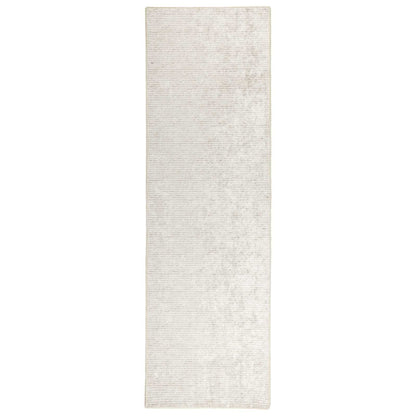 vidaXL Rug Cream 100 x 300 cm 100% Polyester 3 mm Washable