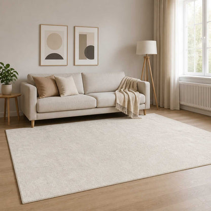 vidaXL Rug Cream 120 x 180 cm 100% Polyester 3 mm Washable