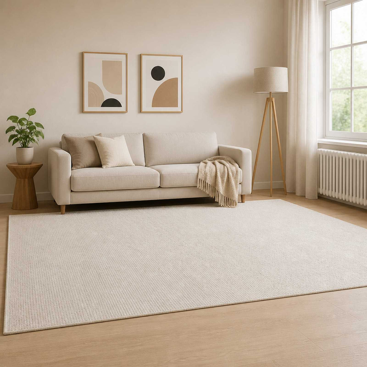 vidaXL Rug Cream 160 x 230 cm 100% Polyester 3 mm Washable