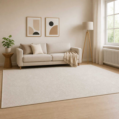 vidaXL Rug Cream 160 x 230 cm 100% Polyester 3 mm Washable