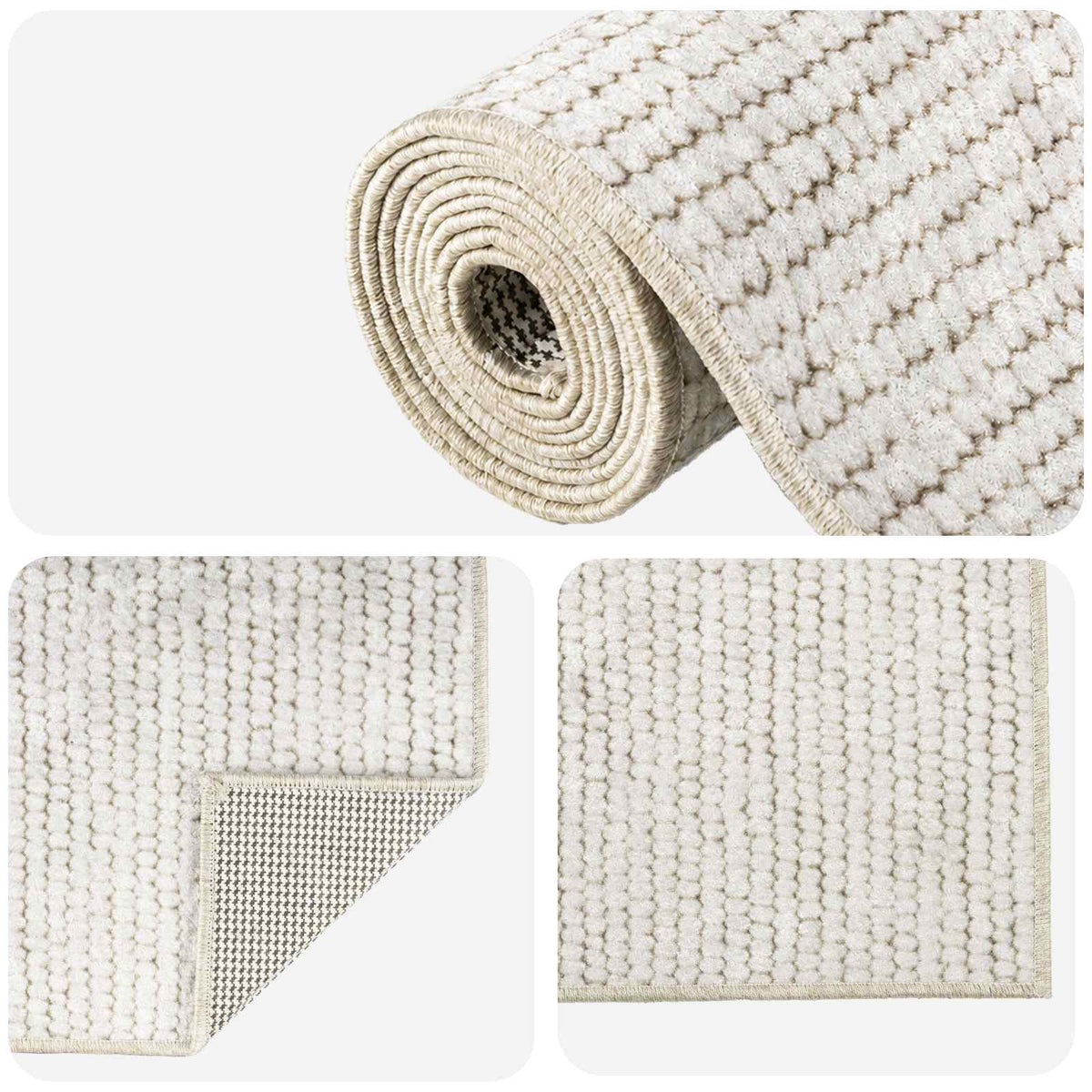 vidaXL Rug Cream 300 x 400 cm 100% Polyester 3 mm Washable