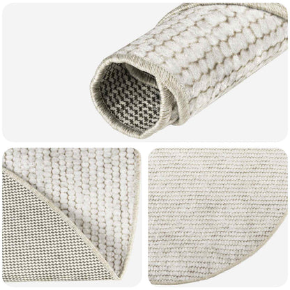 vidaXL Rug Cream Ø 120 cm 100% Polyester 3 mm Washable