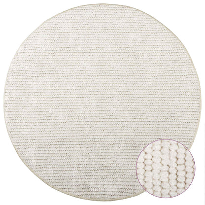 vidaXL Rug Cream Ø 120 cm 100% Polyester 3 mm Washable