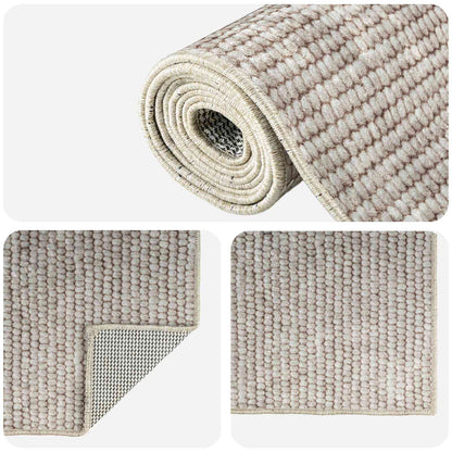 vidaXL Rug Beige 50 x 200 cm 100% Polyester 3 mm Washable