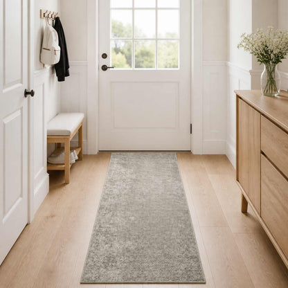 vidaXL Rug Beige 80 x 250 cm 100% Polyester 3 mm Washable