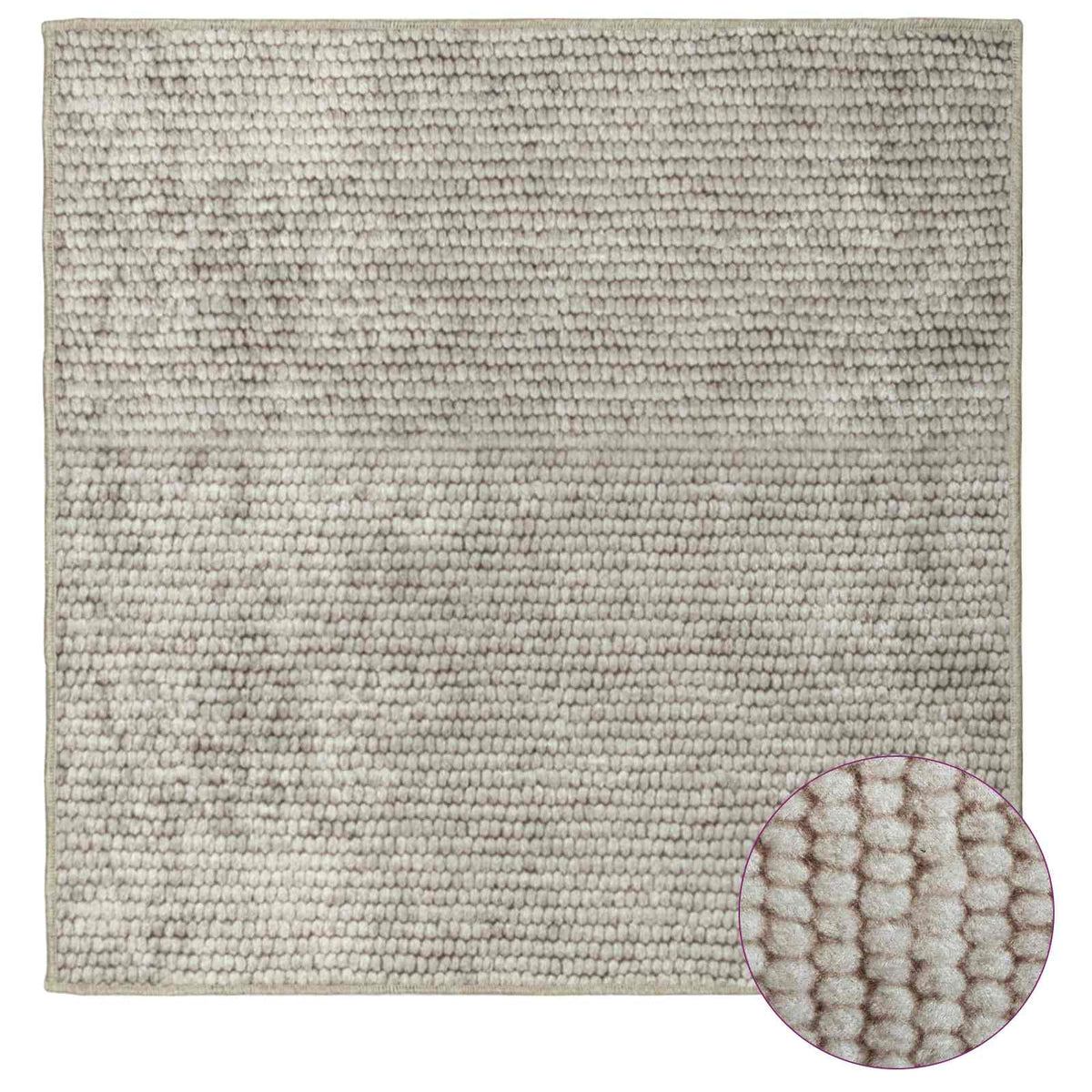 vidaXL Rug Beige 100 x 100 cm 100% Polyester 3 mm Washable