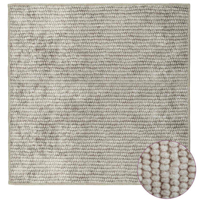 vidaXL Rug Beige 100 x 100 cm 100% Polyester 3 mm Washable
