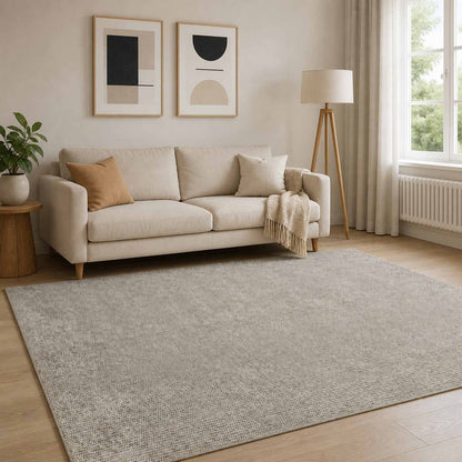 vidaXL Rug Beige 190 x 300 cm 100% Polyester 3 mm Washable