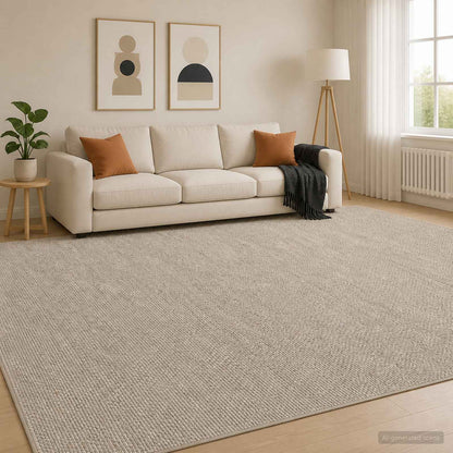 vidaXL Rug Beige 300 x 400 cm 100% Polyester 3 mm Washable
