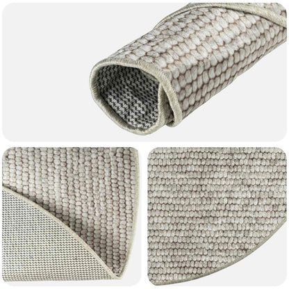 vidaXL Rug Beige Ø 120 cm 100% Polyester 3 mm Washable