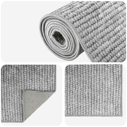 vidaXL Rug Grey 50 x 150 cm 100% Polyester 3 mm Washable
