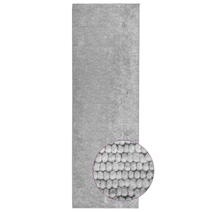 vidaXL Rug Grey 50 x 250 cm 100% Polyester 3 mm Washable