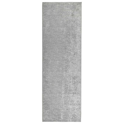 vidaXL Rug Grey 100 x 250 cm 100% Polyester 3 mm Washable