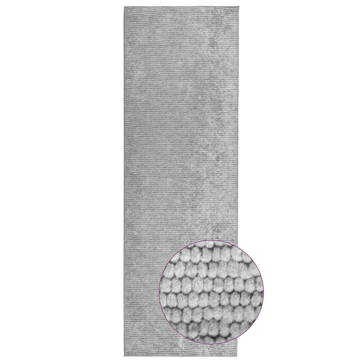 vidaXL Rug Grey 100 x 250 cm 100% Polyester 3 mm Washable