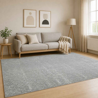 vidaXL Rug Grey 120 x 180 cm 100% Polyester 3 mm Washable