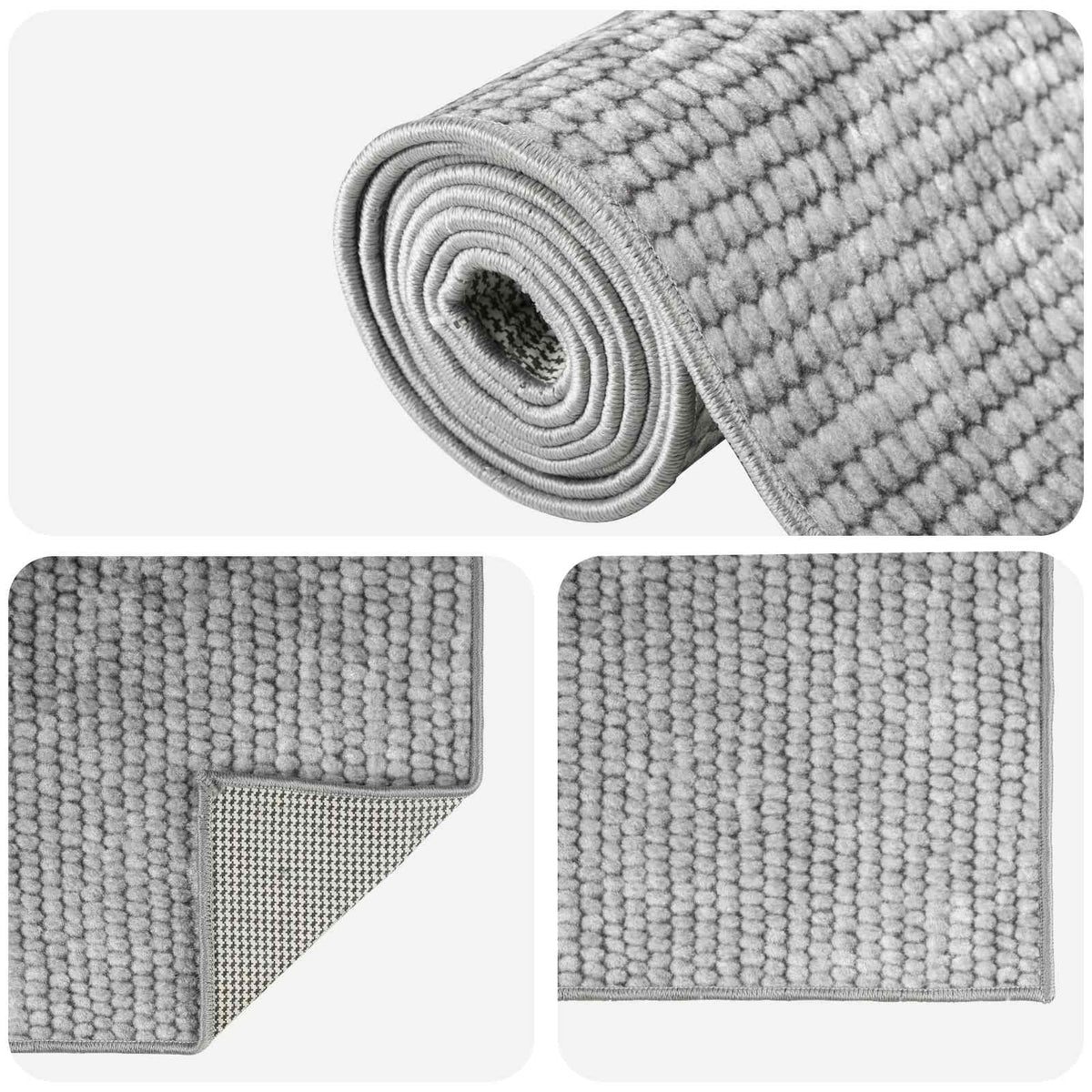 vidaXL Rug Grey 160 x 230 cm 100% Polyester 3 mm Washable