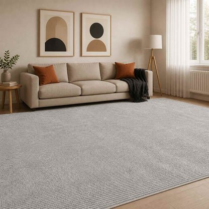 vidaXL Rug Grey 300 x 400 cm 100% Polyester 3 mm Washable