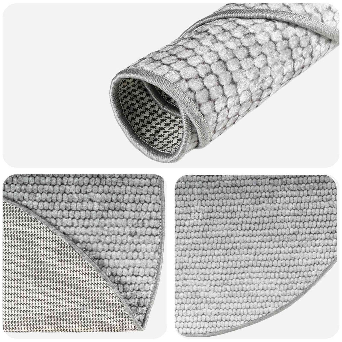 vidaXL Rug Grey Ø 120 cm 100% Polyester 3 mm Washable