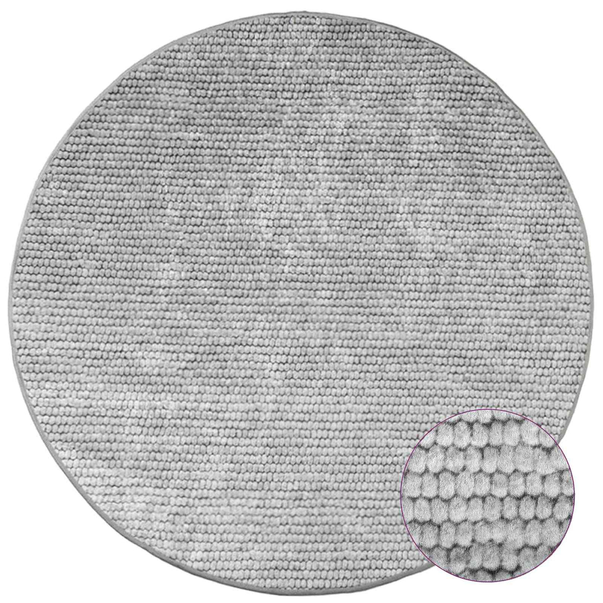 vidaXL Rug Grey Ø 120 cm 100% Polyester 3 mm Washable
