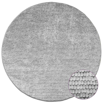 vidaXL Rug Grey Ø 120 cm 100% Polyester 3 mm Washable