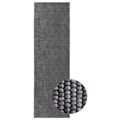 vidaXL Rug Anthracite 50 x 200 cm 100% Polyester 3 mm Washable