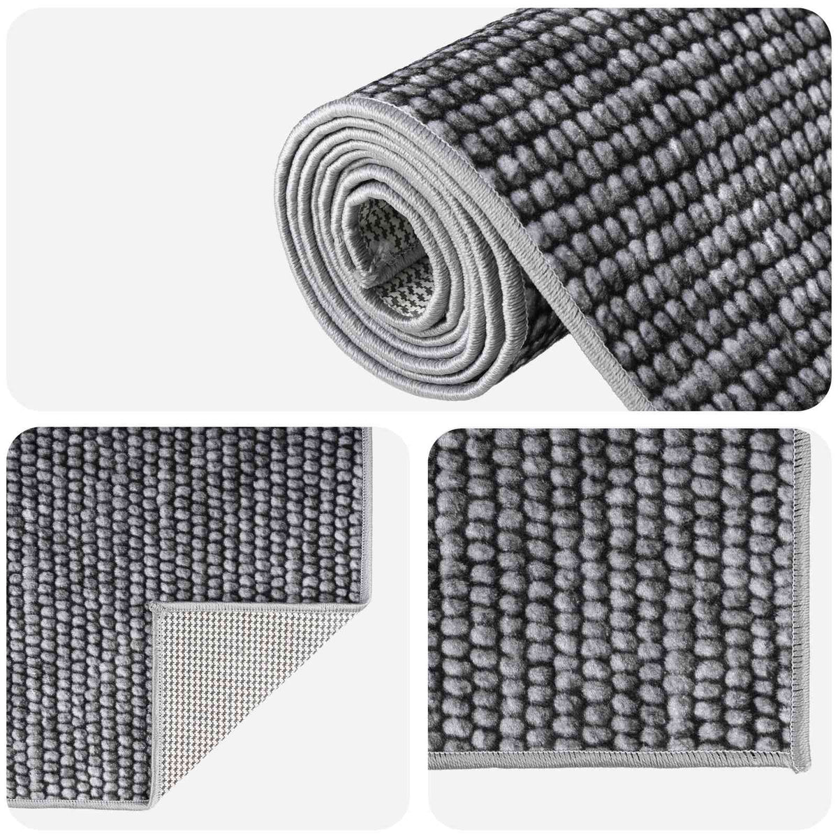 vidaXL Rug Anthracite 80 x 300 cm 100% Polyester 3 mm Washable