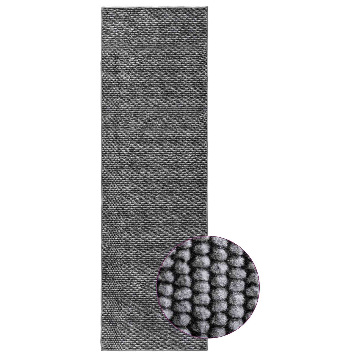vidaXL Rug Anthracite 80 x 400 cm 100% Polyester 3 mm Washable
