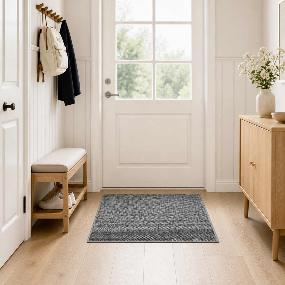 vidaXL Rug Anthracite 100 x 100 cm 100% Polyester 3 mm Washable