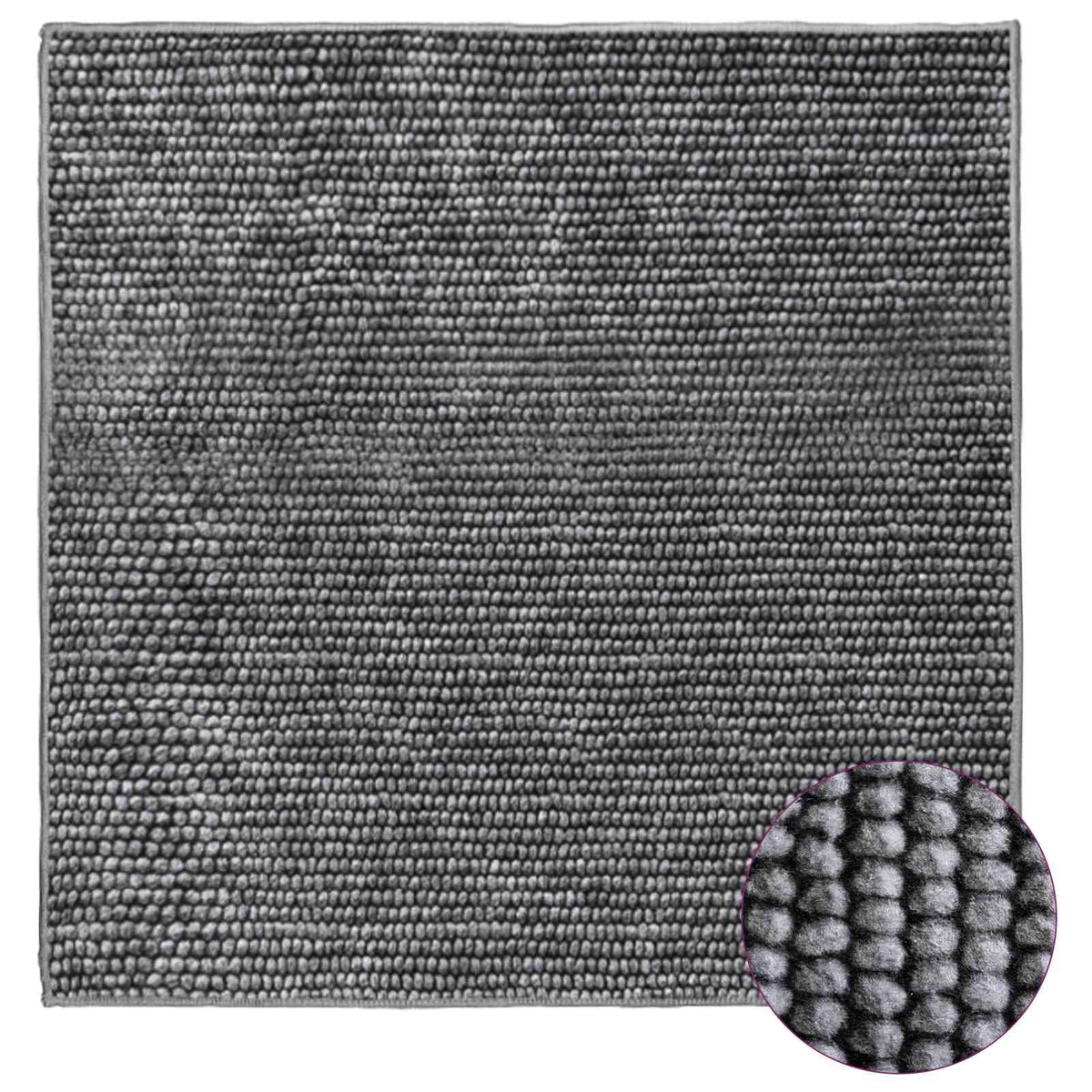 vidaXL Rug Anthracite 100 x 100 cm 100% Polyester 3 mm Washable