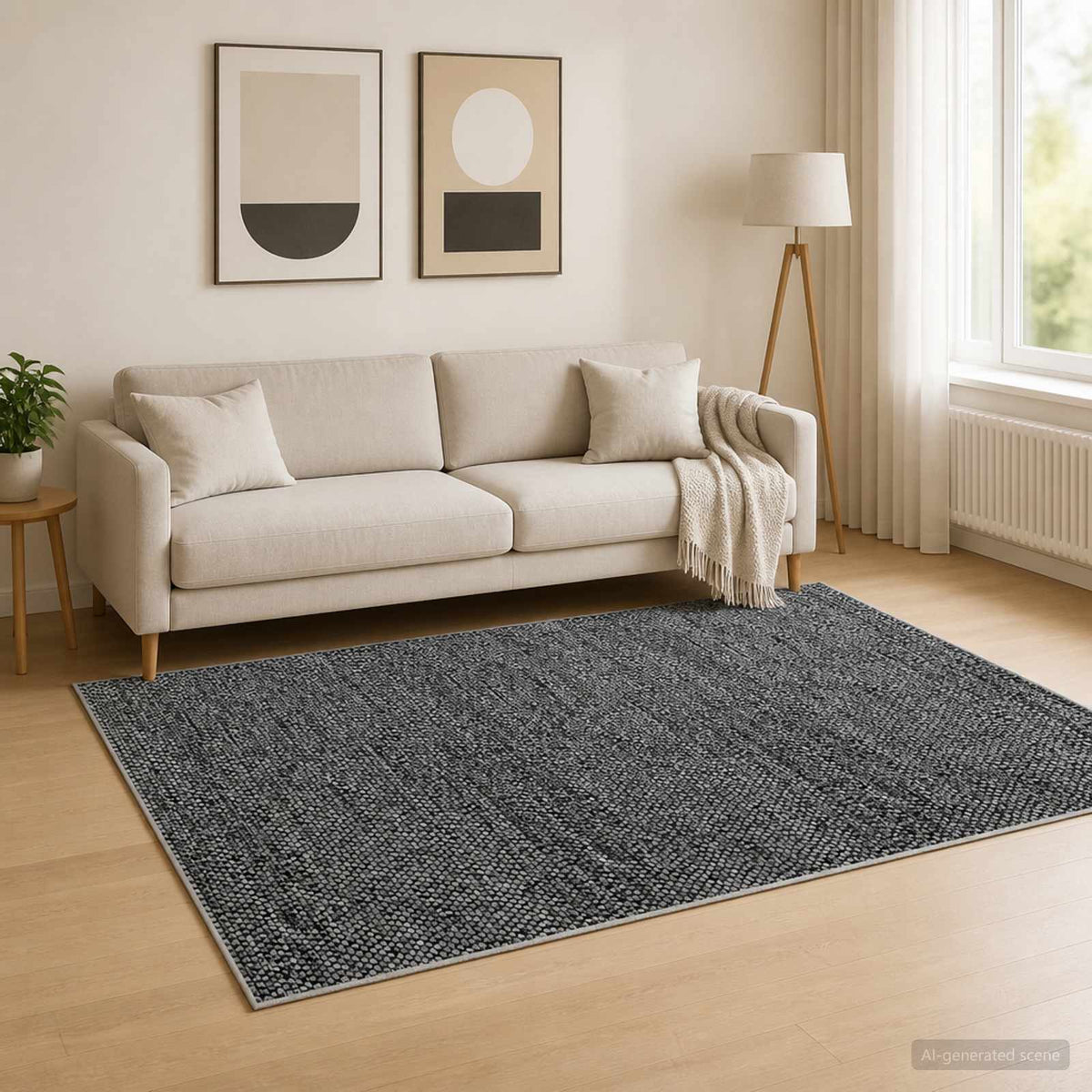vidaXL Rug Anthracite 160 x 230 cm 100% Polyester 3 mm Washable
