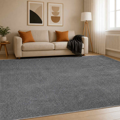 vidaXL Rug Anthracite 300 x 400 cm 100% Polyester 3 mm Washable