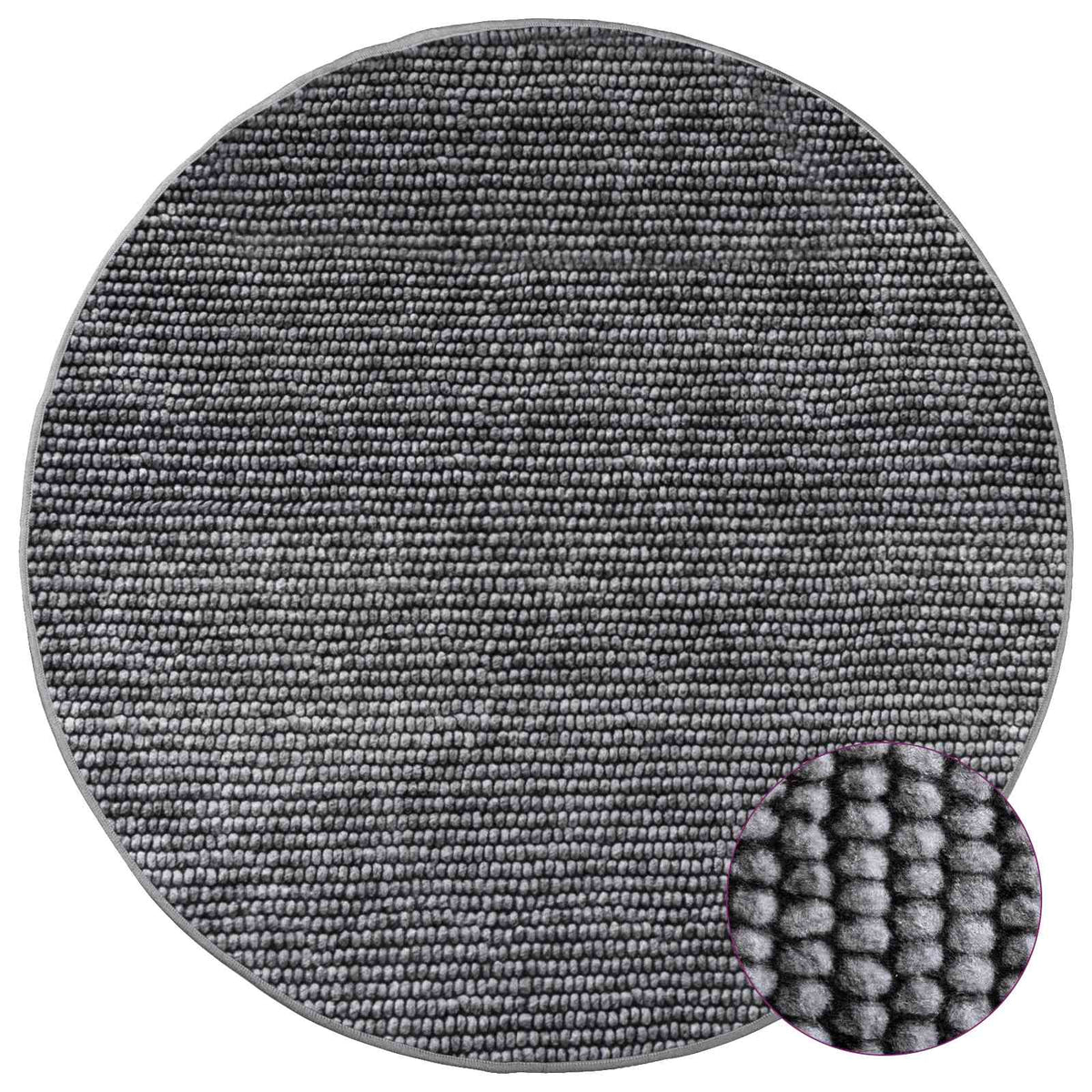 vidaXL Rug Anthracite Ø 120 cm 100% Polyester 3 mm Washable