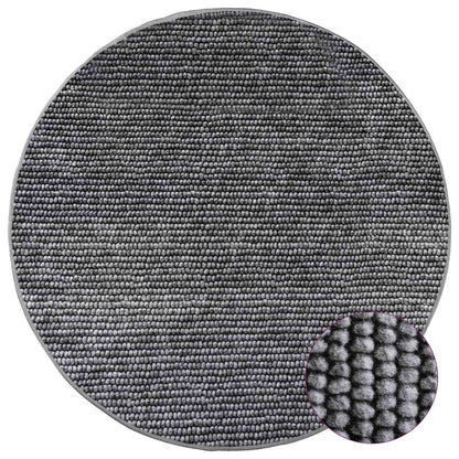 vidaXL Rug Anthracite Ø 120 cm 100% Polyester 3 mm Washable