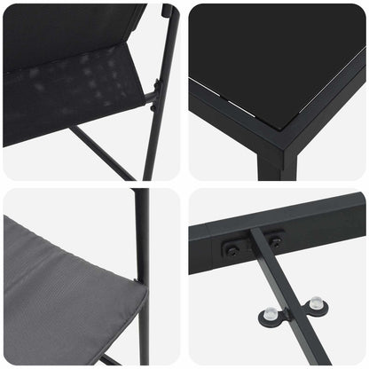 vidaXL Garden Dining Set 5 pcs Black and Anthracite 80 x 80 x 73 cm