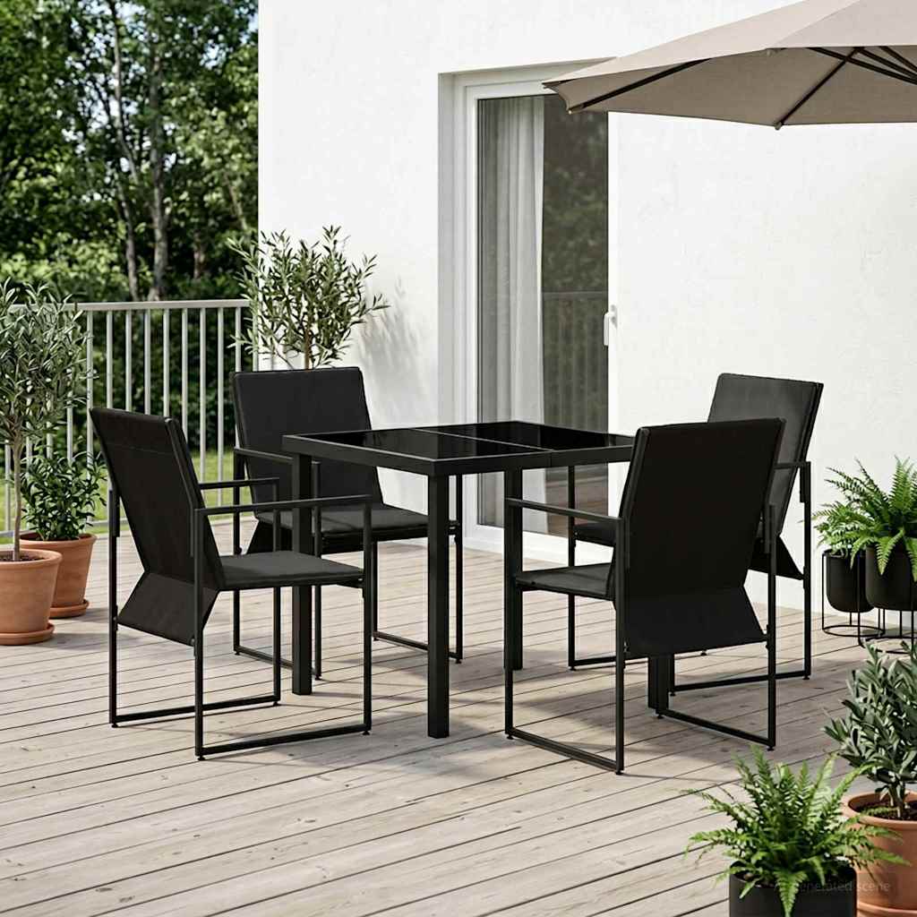 vidaXL Garden Dining Set 5 pcs Black and Anthracite 80 x 80 x 73 cm