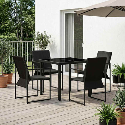 vidaXL Garden Dining Set 5 pcs Black and Anthracite 80 x 80 x 73 cm