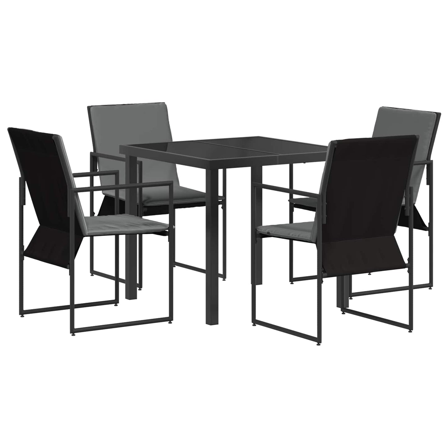 vidaXL Garden Dining Set 5 pcs Black and Anthracite 80 x 80 x 73 cm