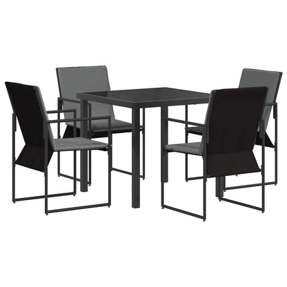 vidaXL Garden Dining Set 5 pcs Black and Anthracite 80 x 80 x 73 cm