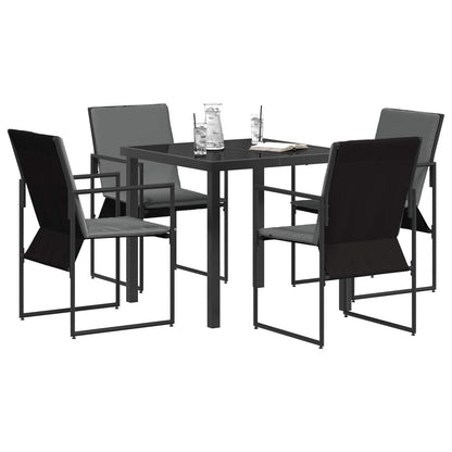vidaXL Garden Dining Set 5 pcs Black and Anthracite 80 x 80 x 73 cm