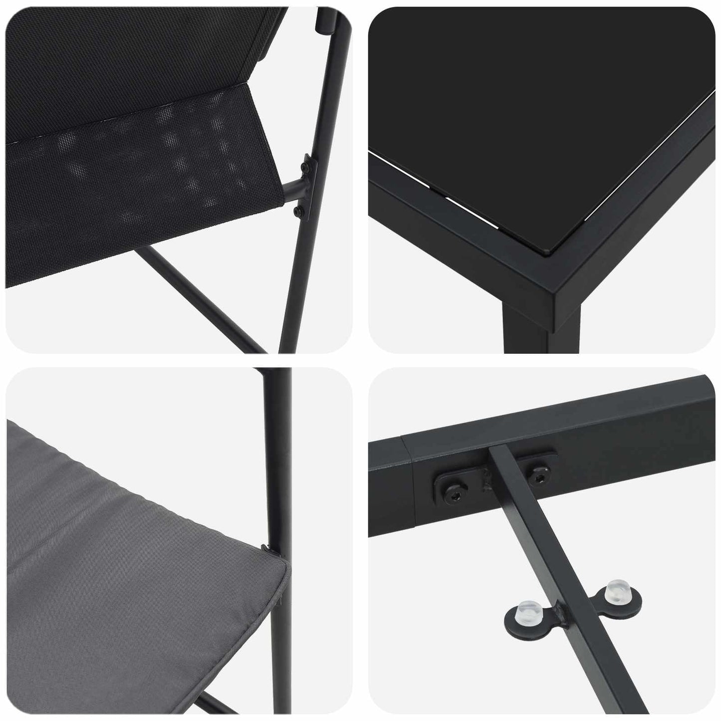 vidaXL Garden Dining Set 5 pcs Black and Anthracite 140 x 70 x 73 cm