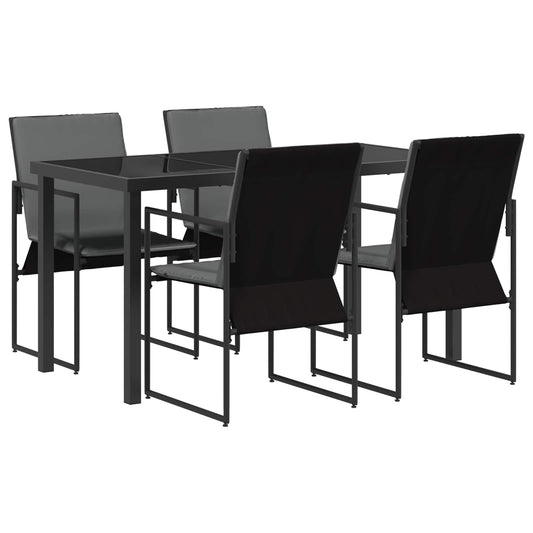 vidaXL Garden Dining Set 5 pcs Black and Anthracite 140 x 70 x 73 cm