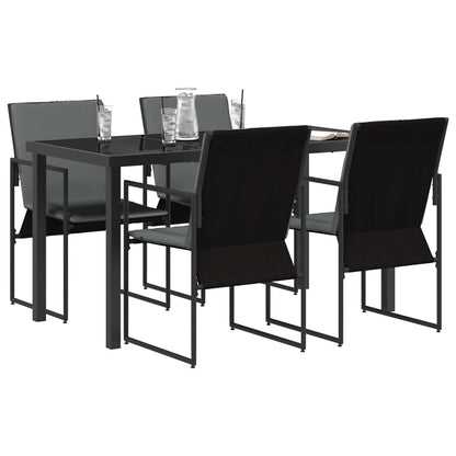 vidaXL Garden Dining Set 5 pcs Black and Anthracite 140 x 70 x 73 cm