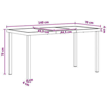 vidaXL Garden Dining Set 5 pcs Black and Anthracite 140 x 70 x 73 cm